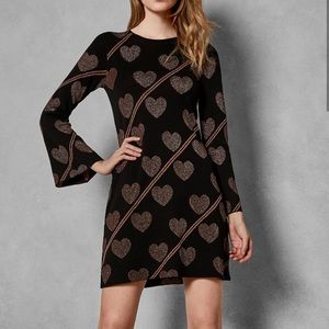 Ted Baker Joyous Heart Rose Gold Fluted Dress